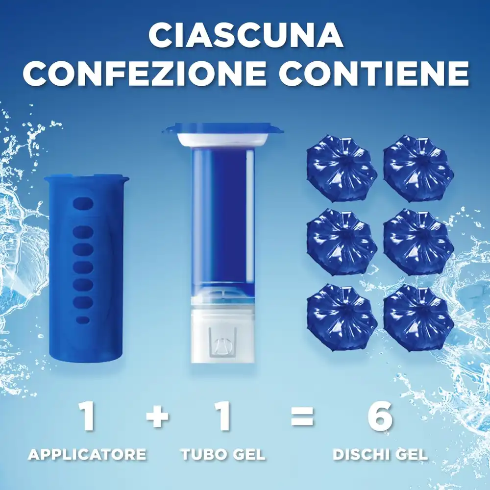 Duck Fresh Discs Blue Gel Igienizzanti WC 1 Applicatore e 6 Dischetti