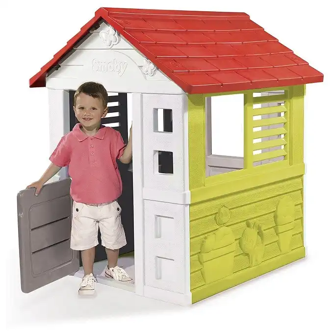 Casa Casetta per Gioco Bambini Interno ed Esterno Giardino con Finestre Smoby
