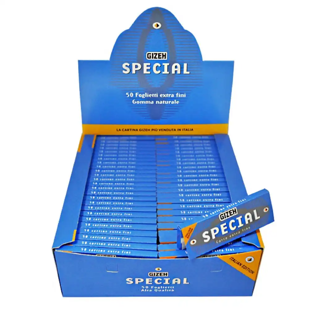 5000 Cartine GIZEH SPECIAL Extra Fine Corte 100pz - 1 Box Sigaretta Tabacco