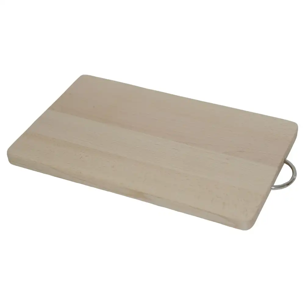 Tagliere in Legno di Faggio Naturale con Manico in Ferro 35x22x1.8h Vassoio