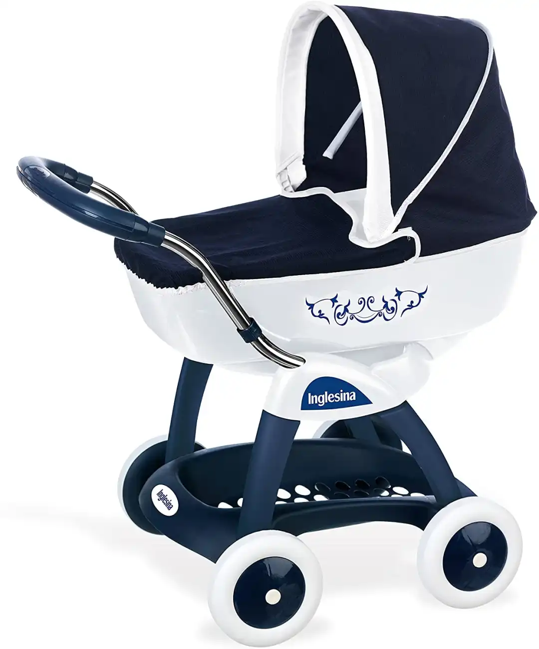 Smoby Inglesina Carrozzina Baby Blu Per Bambino Alta 55cm Con Cappottina