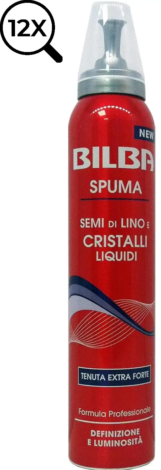 12x Bilba Spuma Extraforte con Semi di Lino e Cristalli Liquidi 12x200ml
