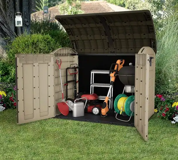 Porta Attrezzi in Resina Soluzione Salva Spazio per Esterno Garage Giardino