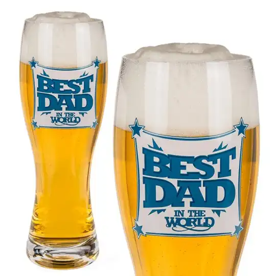 Boccale Bicchieri per Birra da 750ML in Vetro per Festa Regalo Best Dad Papa'