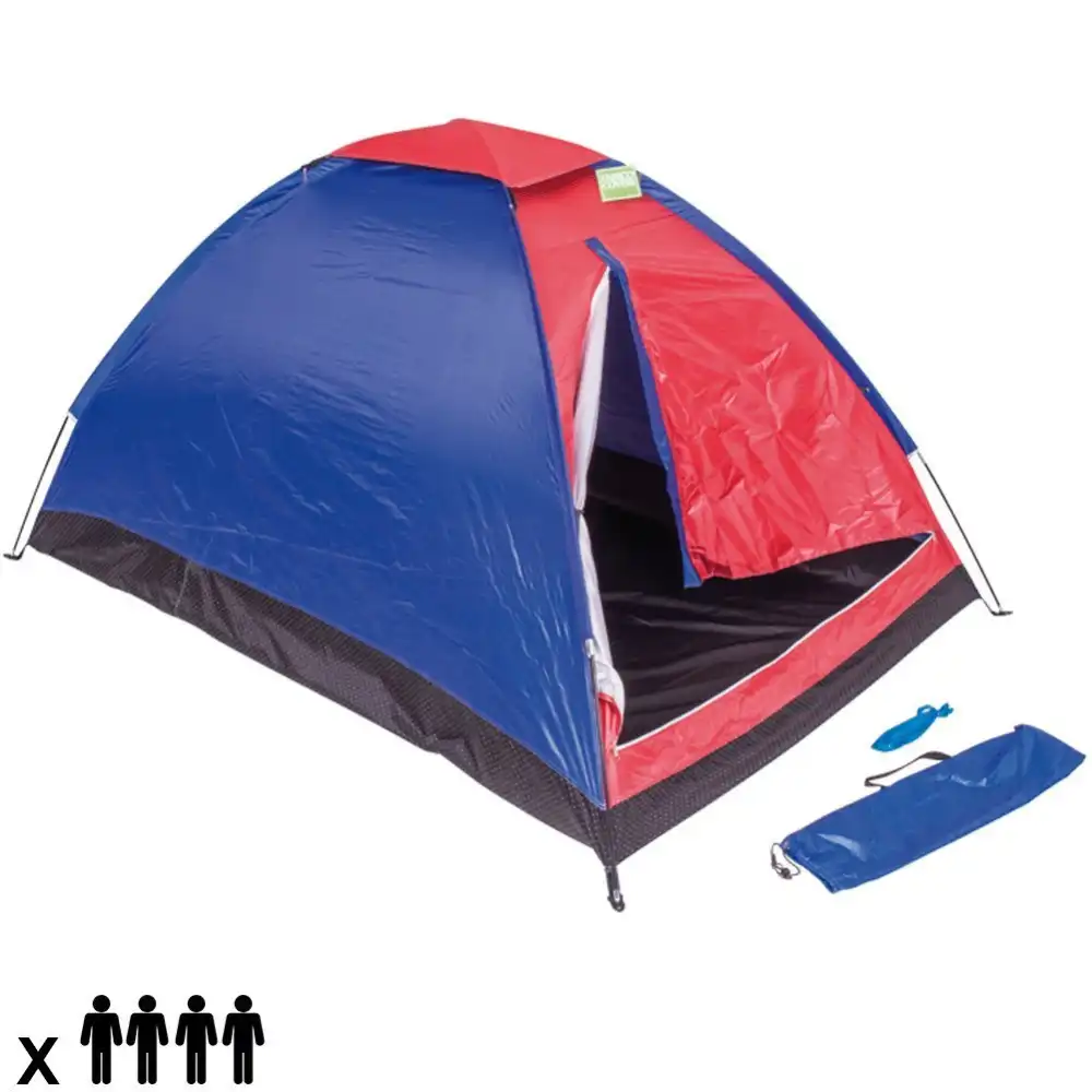 Tenda da Campeggio Spiaggia per 4 Persone a Cupola Zanzariera Antivento Camping