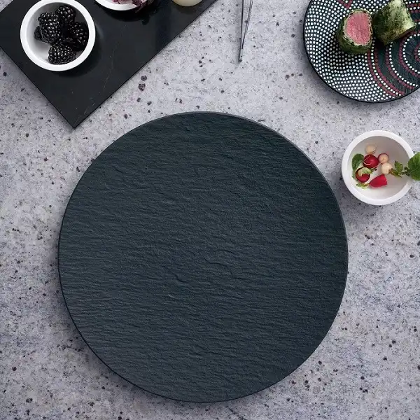 Piatto di per pizza in Porcellana Premium 32 cm Nero Opaco Casa Ristorante