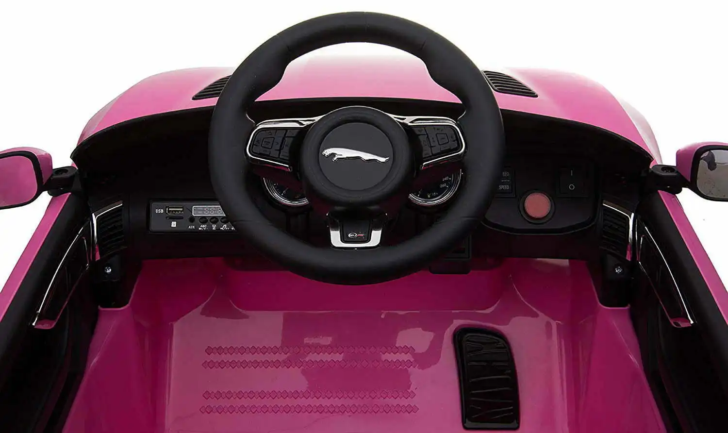 Auto Elettrica Per Bambini Jaguar F-Type 12V Rosa Sedili in Pelle Mp3 Usb
