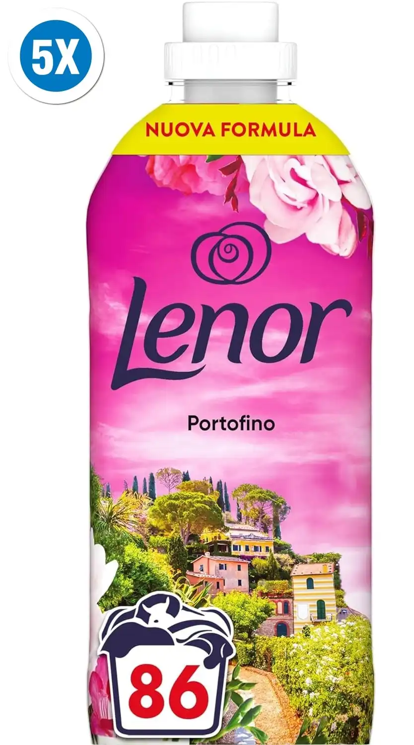 5x Lenor Ammorbidente Lavatrice Concentrato 430 Lavaggi (5x86) Fragr. Portofino