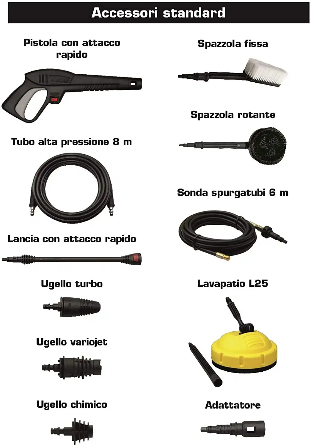 Idropulitrice Lavorwash ad Acqua Fredda Lavor Planet 170 Extra 2500W + Accessori