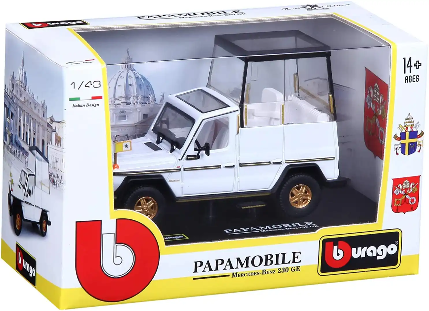 Macchina da collezione mercedes 230 papa mobile 1:43 Papa Giovanni Paolo II