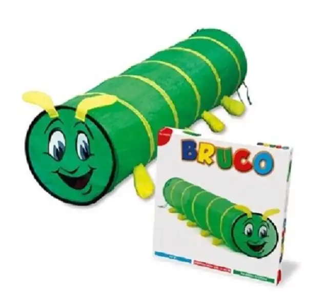 Gioco Tunnel Giocattolo Per Bambini Bruco Pop-Up Per Esterno E Interno 48x180cm