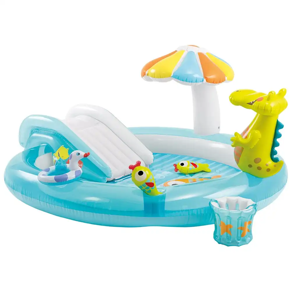Intex Piscina Fuoriterra Fuori terra Gonfiabile Bambini 203x173 Alligatore 57129