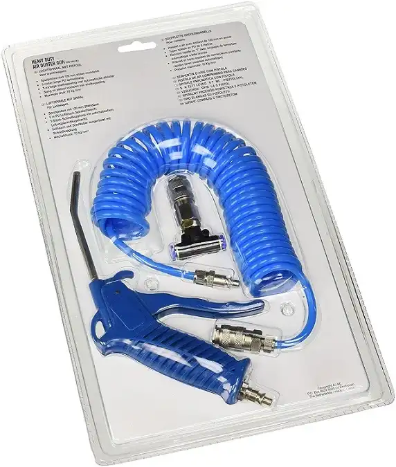 Compressore a Aria Compressa con Manometro Tubo a Spirale 5 Metri Connettore a T