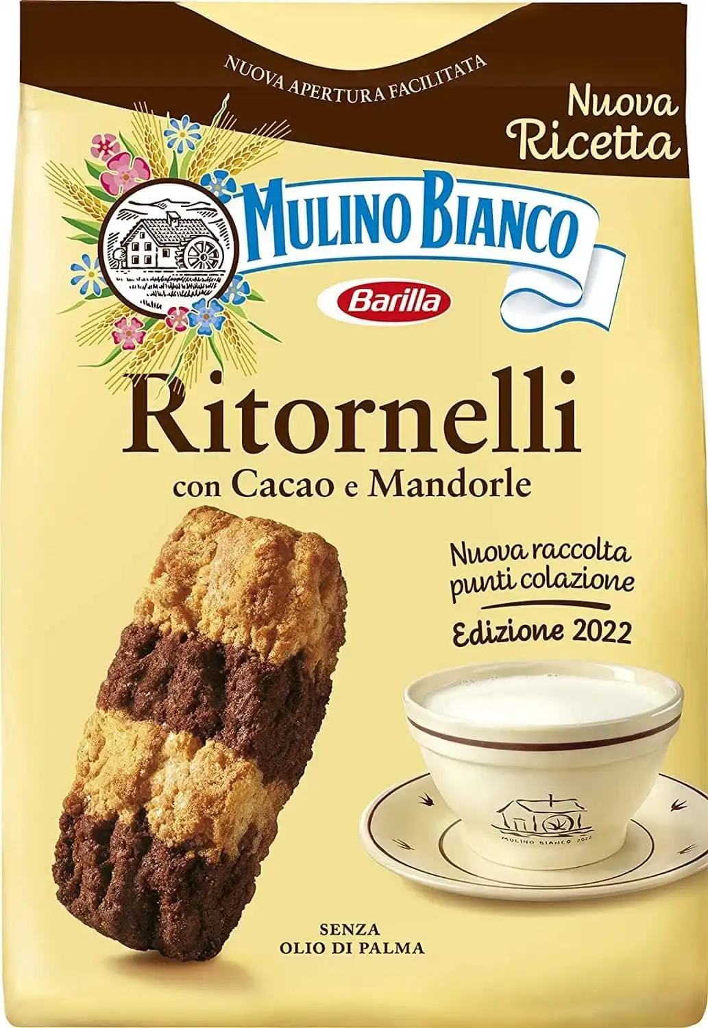 3 Conf Mulino Bianco Ritornelli Biscotti al Burro con Cacao e Mandorle 700gr