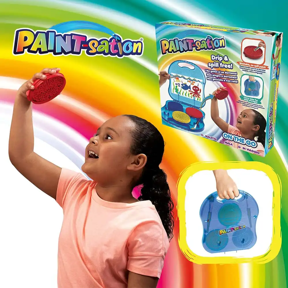Paint-sation On the Go Valigetta con 3 Tempere Lavabili per Bambini Anni 3+
