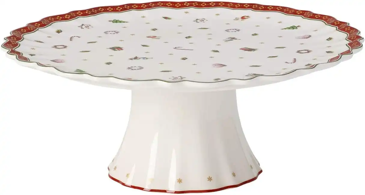 Villeroy & Boch Piatto Dolci con Piede Alzatina Torta Rotonda in Porcellana 28cm