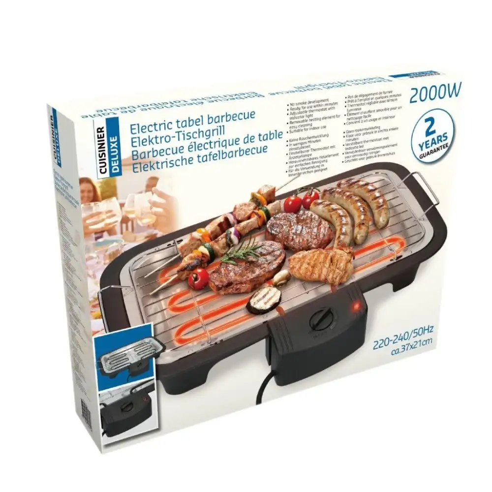Barbecue Elettrico da Tavolo con Termostato Griglia Elettrica Grigliata Carne