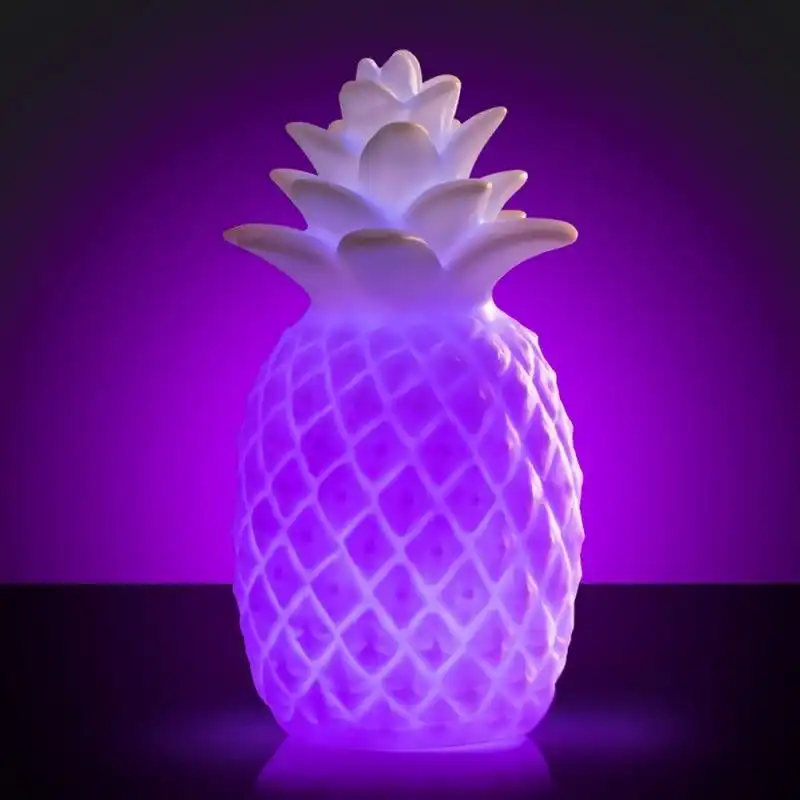 Ananas in Plastica da Tavolo con Led Cambia Colore Rgb Atmosfera Casa Relax