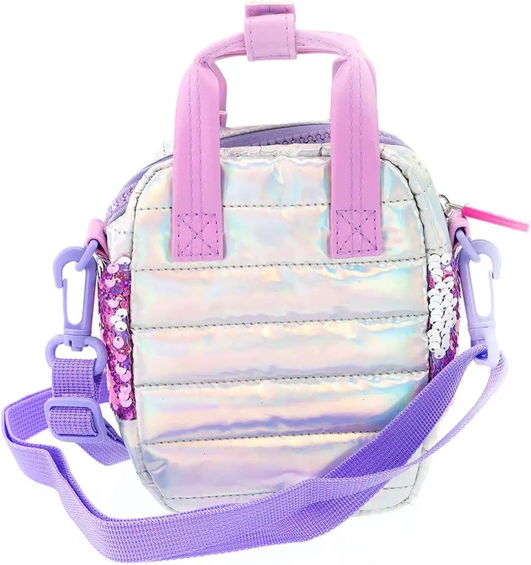 Borsa Borsetta Girabrilla Tracolla per Bambine in Pailettes Reversibili 13x8x16