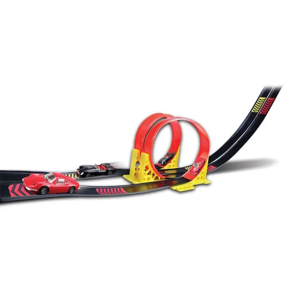 Bburago Pista Auto Ferrari Race And Play Dual Loop Playset 1:43 Macchinine