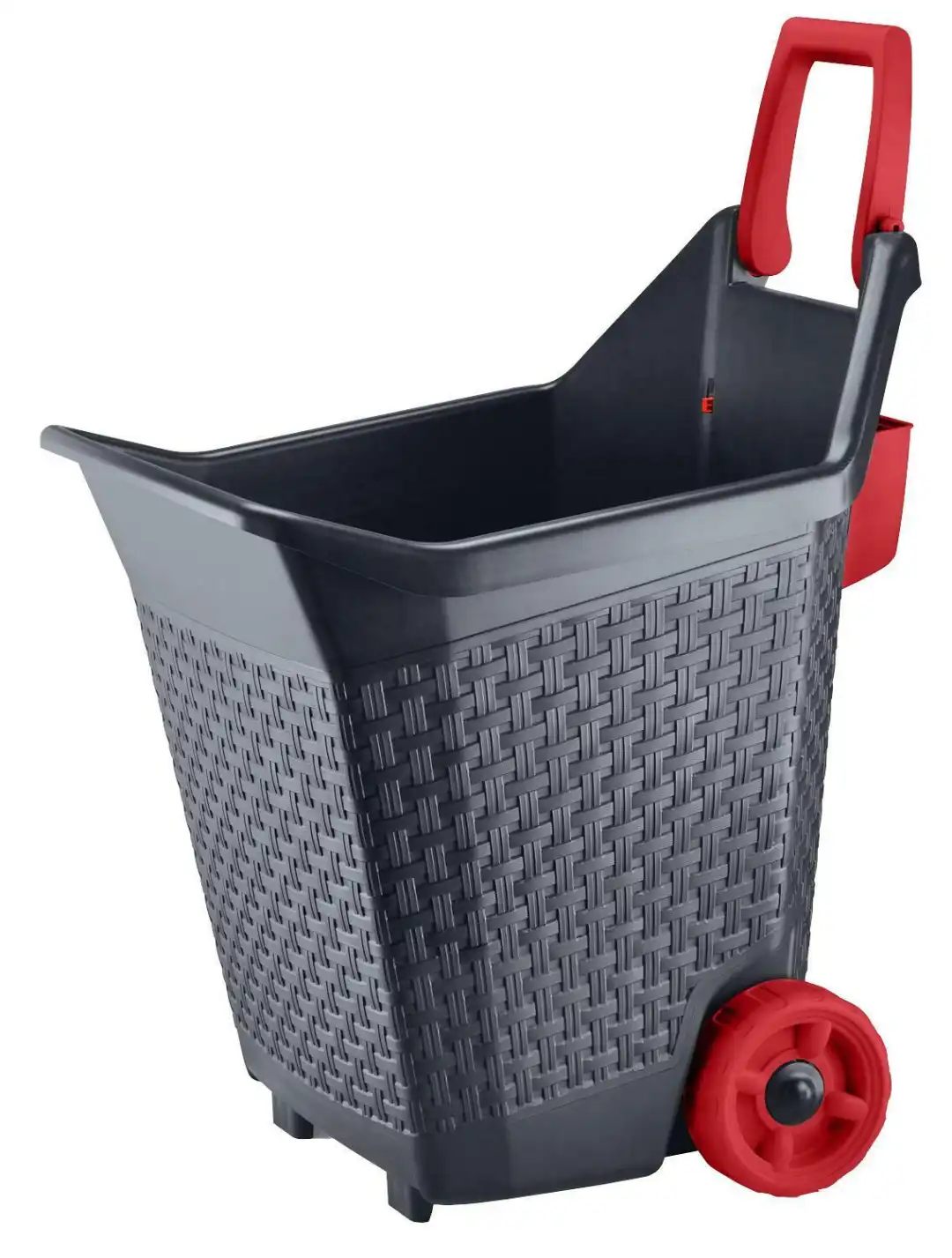 Carrello Kart Con Ruote Rosse Porta Legna Giardino Piante Fiori Capacita' 76Lt
