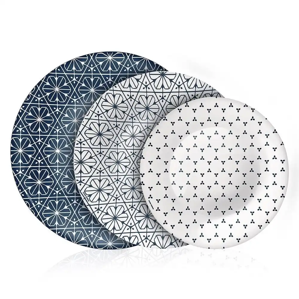 Servizio Piatti Da Tavola In Arcopal Pz 18 Maiolica Blue Bormioli Rocco