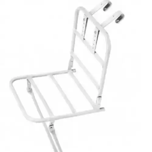 Portapacchi Anteriore Metallo Bicicletta Postino Faccino Ruota 24 e 28 Bianco