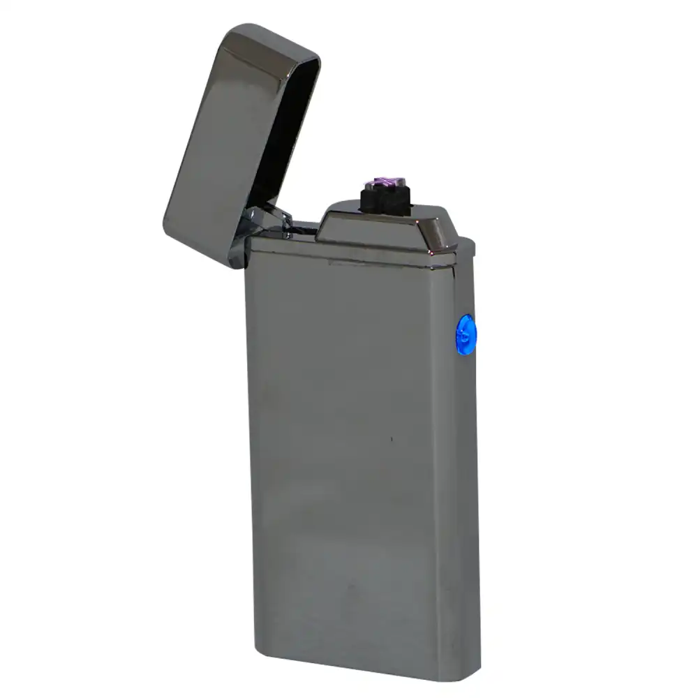 Accendino Elettrico Touch USB Ricaricabile Antivento Elettronico Kansas Silver
