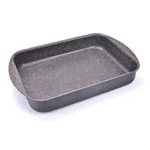 Alluflon Tegame per Lasagna Rostiera 35x25cm Effetto Pietra in Alluminio