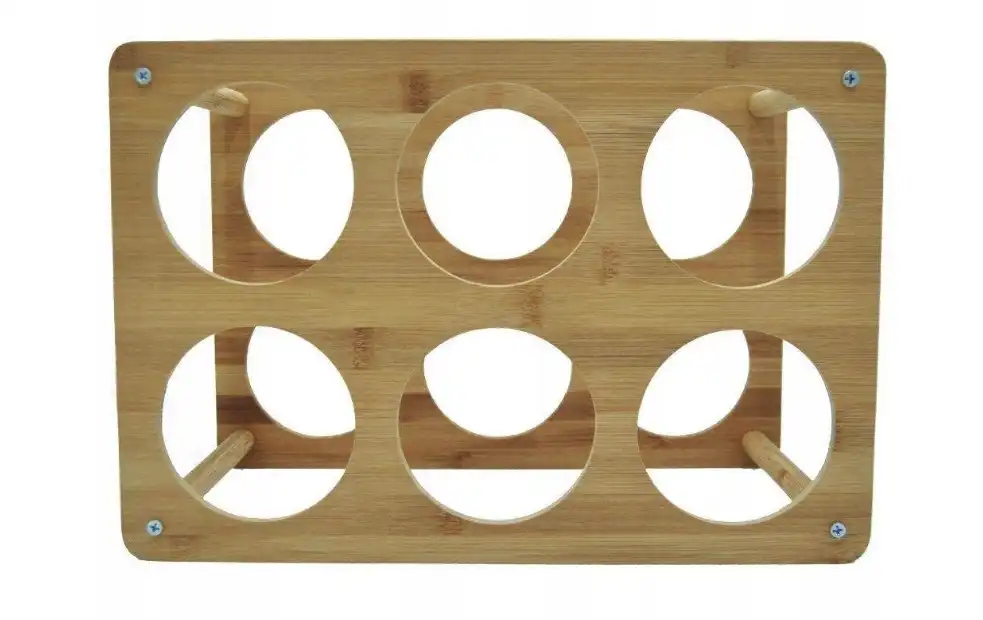 Portabottiglie 6 Posti in Legno di Bambu' Verticale e Orrizontale 18,5x35x24 cm