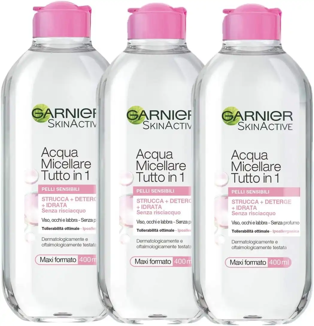 Garnier Kit Acqua Micellare 400ML Tutto in 1 Senza Risciacquo 3x400ml 58492