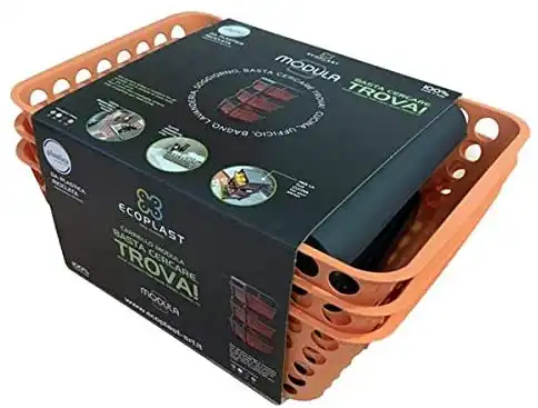 Carrello Carrellino da Cucina Cestino Porta Frutta Plastica 3 Ripiani Terracotta