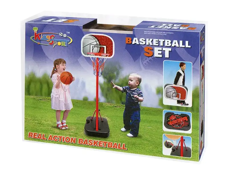 Canestro Basket Con Piantana e Tabellone Richiudibile Salvaspazio Altezza Cm 166
