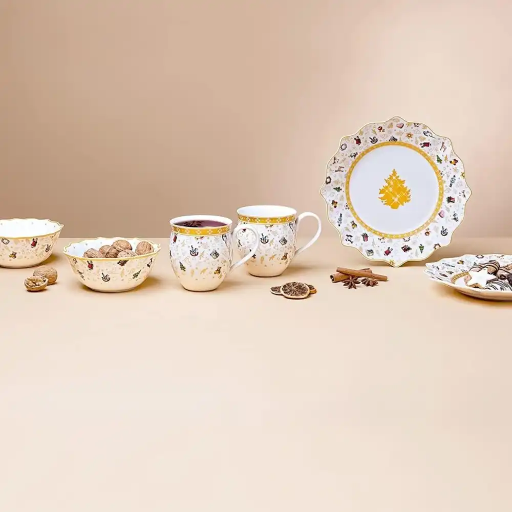 Villeroy & Boch Toys Delight Set da Colazione Per 2 Persone Natalizio Bianco