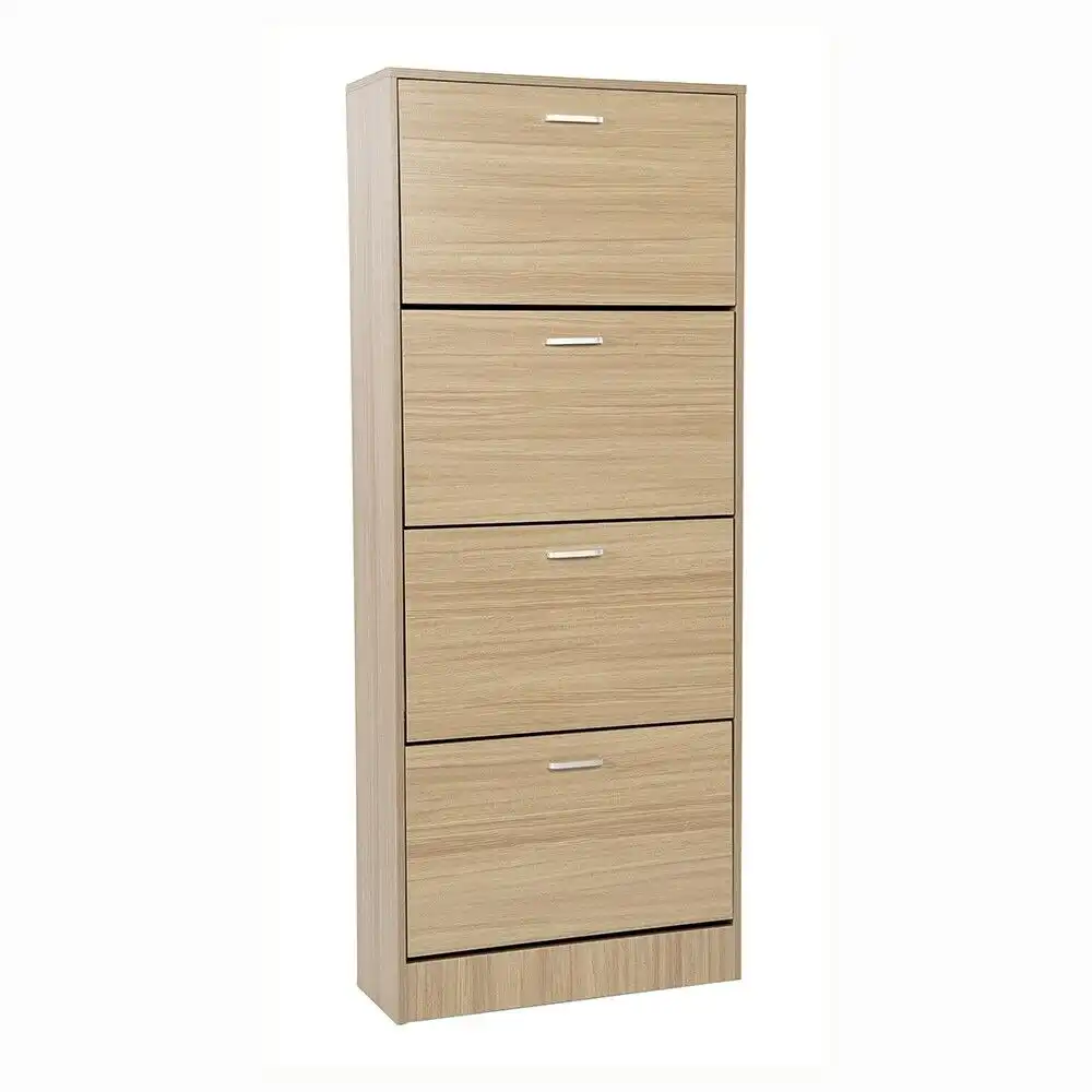 Scarpiera Slim Marrone 4 Ante Salvaspazio 63X24X155 cm Mobile Portascarpe