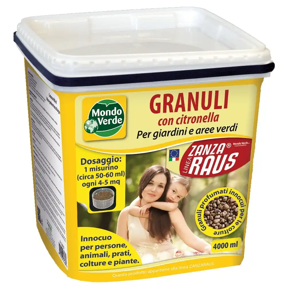 Granuli Zanza Raus Citronella 4000ML 4LT Innocui Per Le Colture Profumati