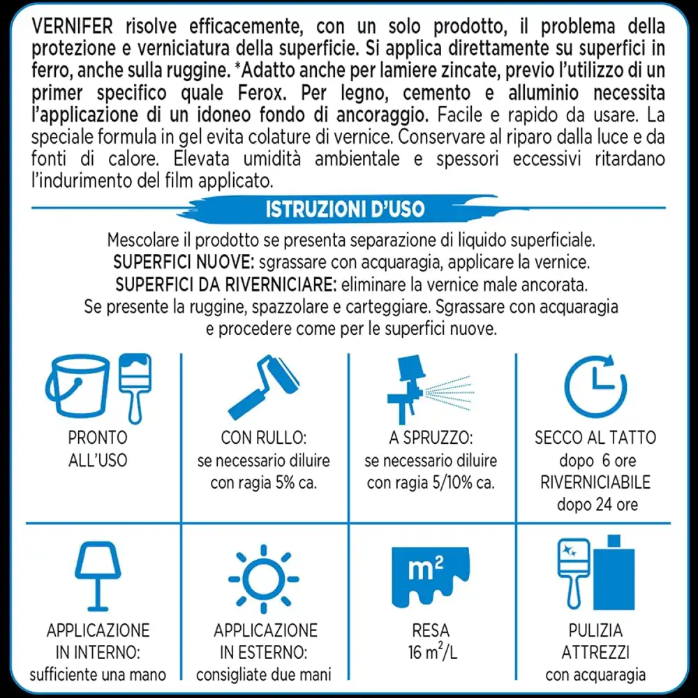 Vernice + Antiruggine Smalto Arexons Vernifer Antracite Antichizzante 750Ml 4888