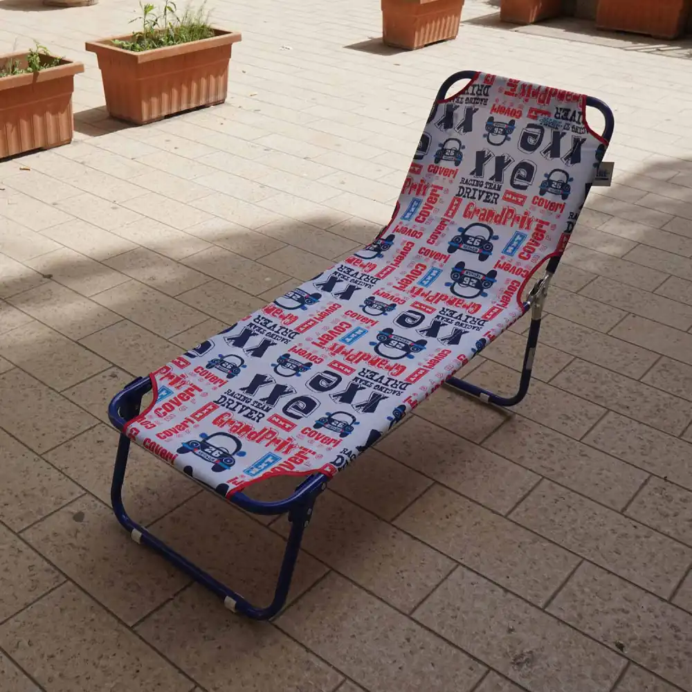 Lettino Brandina Prendisole per Bambini Reclinabile Pieghevole Mare 118x40x23 cm