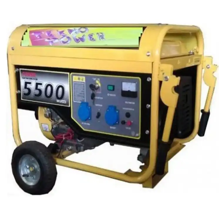 Gruppo Elettrogeno Generatore Di Corrente 5,5KW Motore 4 Tempi 15 Lt Con Chiave