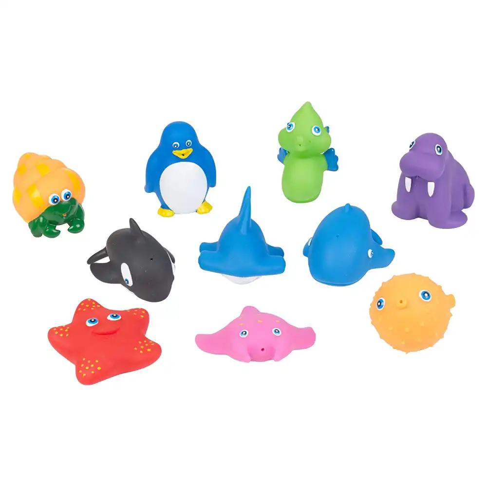 Set 10 Animali Gioco Per Bagno Bambini Bagnetto Con Animaletti Spruzza Acqua