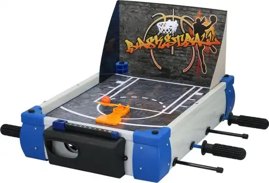 Tavolo da Gioco 5 in 1 Calcio Balilla Basket Hockey Ping Pong Bowling 43x30x25cm