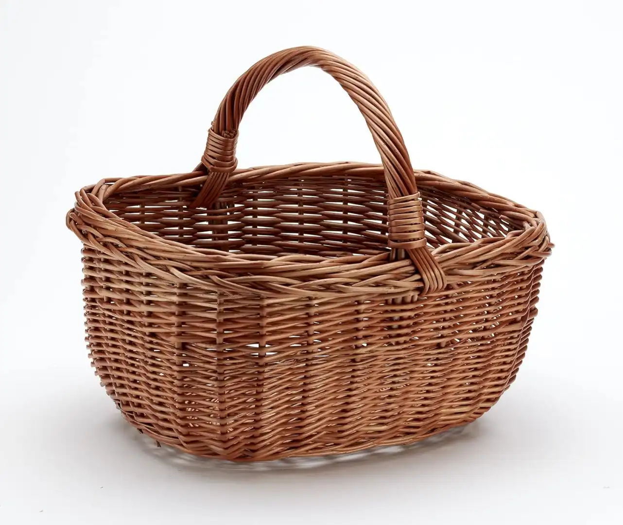 Cesta Cestino Cesto di Vimini Spaccato Per Funghi 39x34xh28cm Marrone