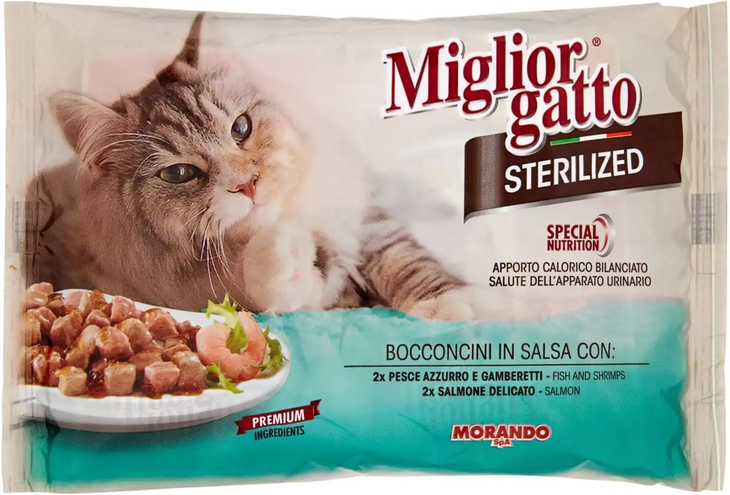 12x MigliorGatto Sterilized Bocconcini di Pesce in Gelatina Multipack 12 x 340gr
