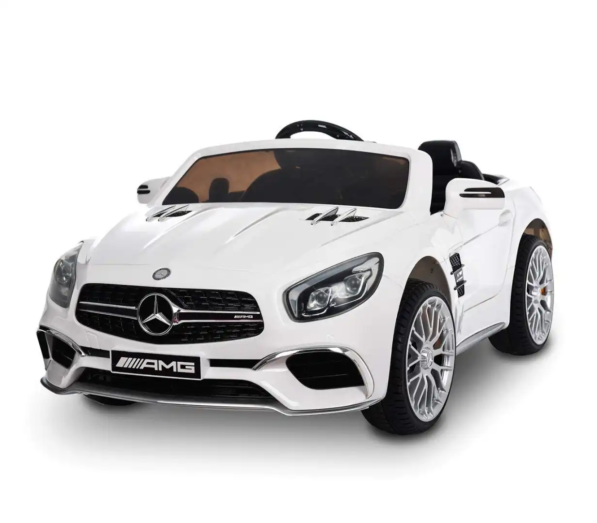 Auto Macchina Elettrica Per Bambini Mercedes SL65 AMG Bianco 12V con Monitor LCD