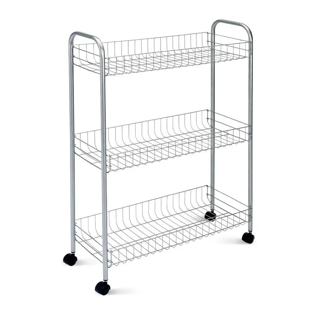 Metaltex Scaffaletto a 3 Piani Slim De Luxe Salva-Spazio 56x23x84 Cucina Bagno