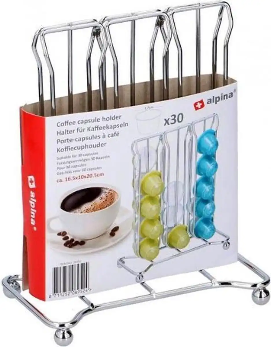 Stand Portacapsule Porta Cialde Capsule Caffe' Dispenser In Metallo 30 Posti