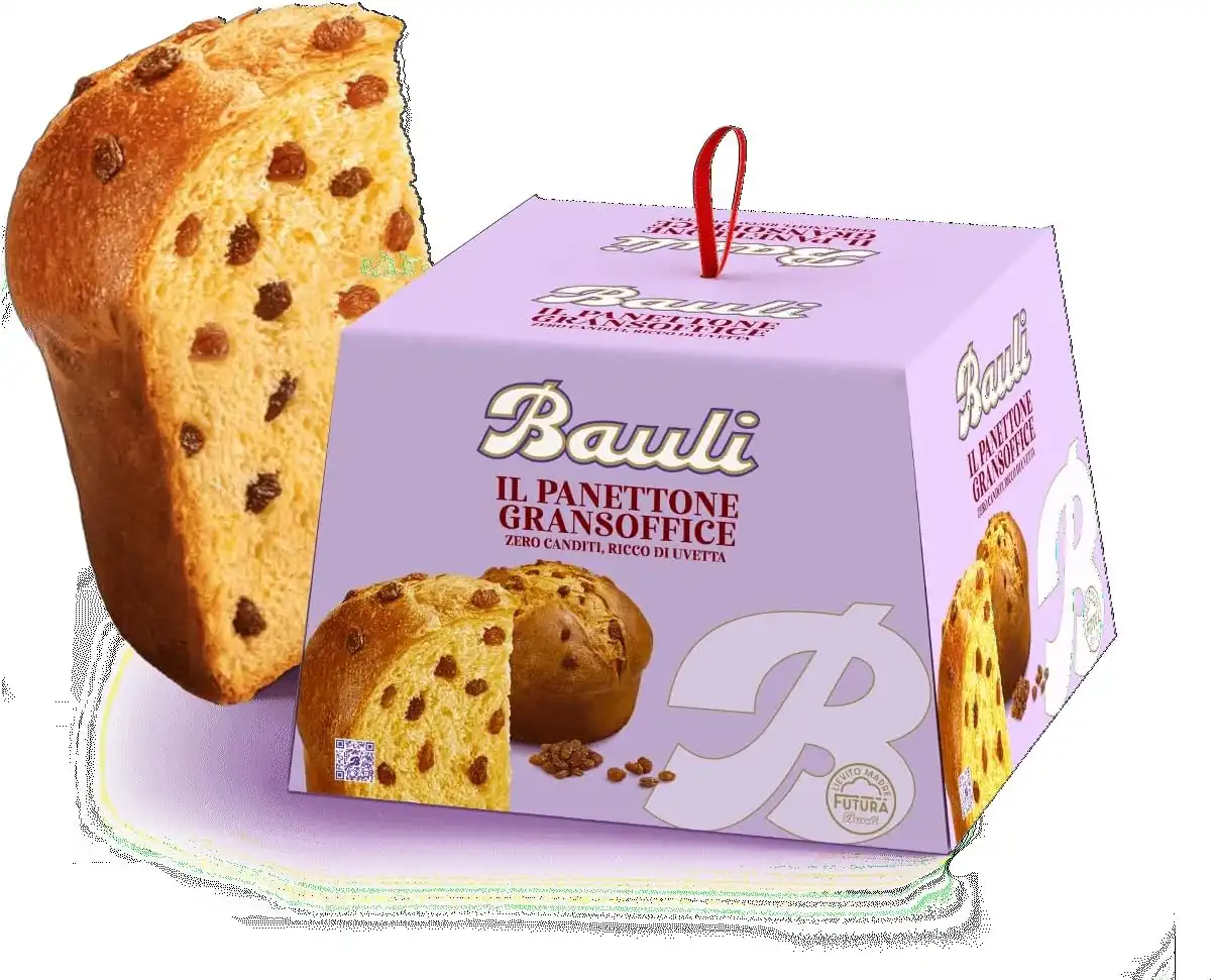 Bauli Panettone Gransoffice Senza Canditi e Ricco di Uvetta 900 Gr