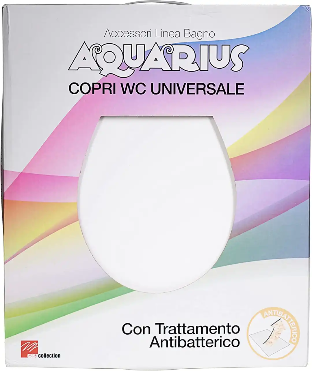 Sedile copriwater tavoletta bianco universale per bagno copri wc water in mdf