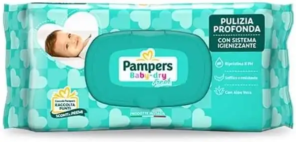Pampers Baby-Dry Fresh Salviette Umidificate X50 Pulizia Profonda