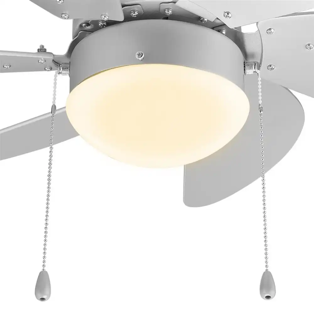 Ventilatore a soffitto con 6 Pale Diametro 76cm Potenza 50W con Luce Bianca